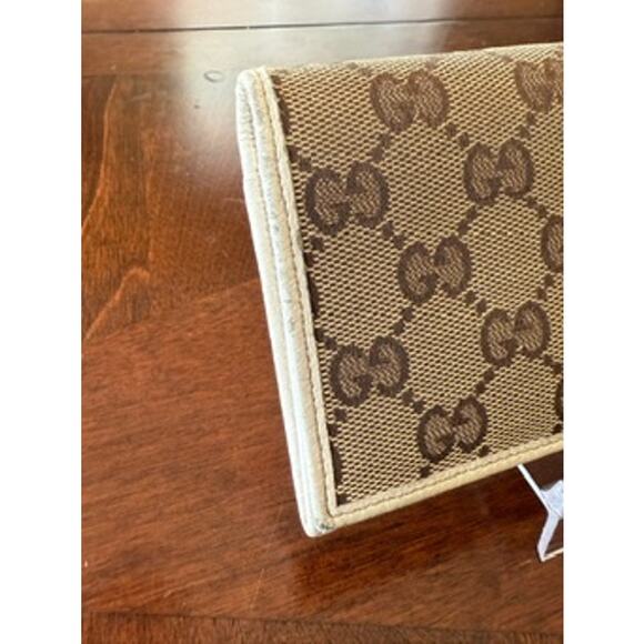 Gucci Beige Ivory GG Canvas and Leather Continental Wallet*Very Nice Condition - Picture 3 of 15